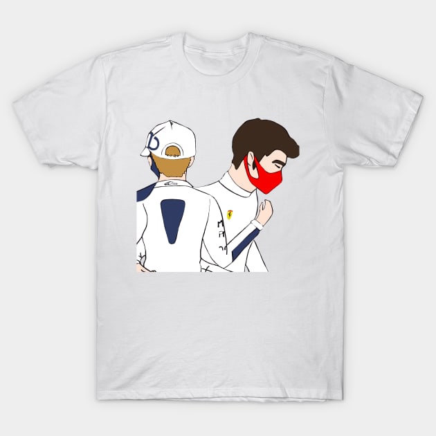 Charles Leclerc & Pierre Gasly T-Shirt by cutedrivers